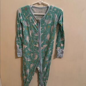 Little Sleepies Teal Whale Print Footie